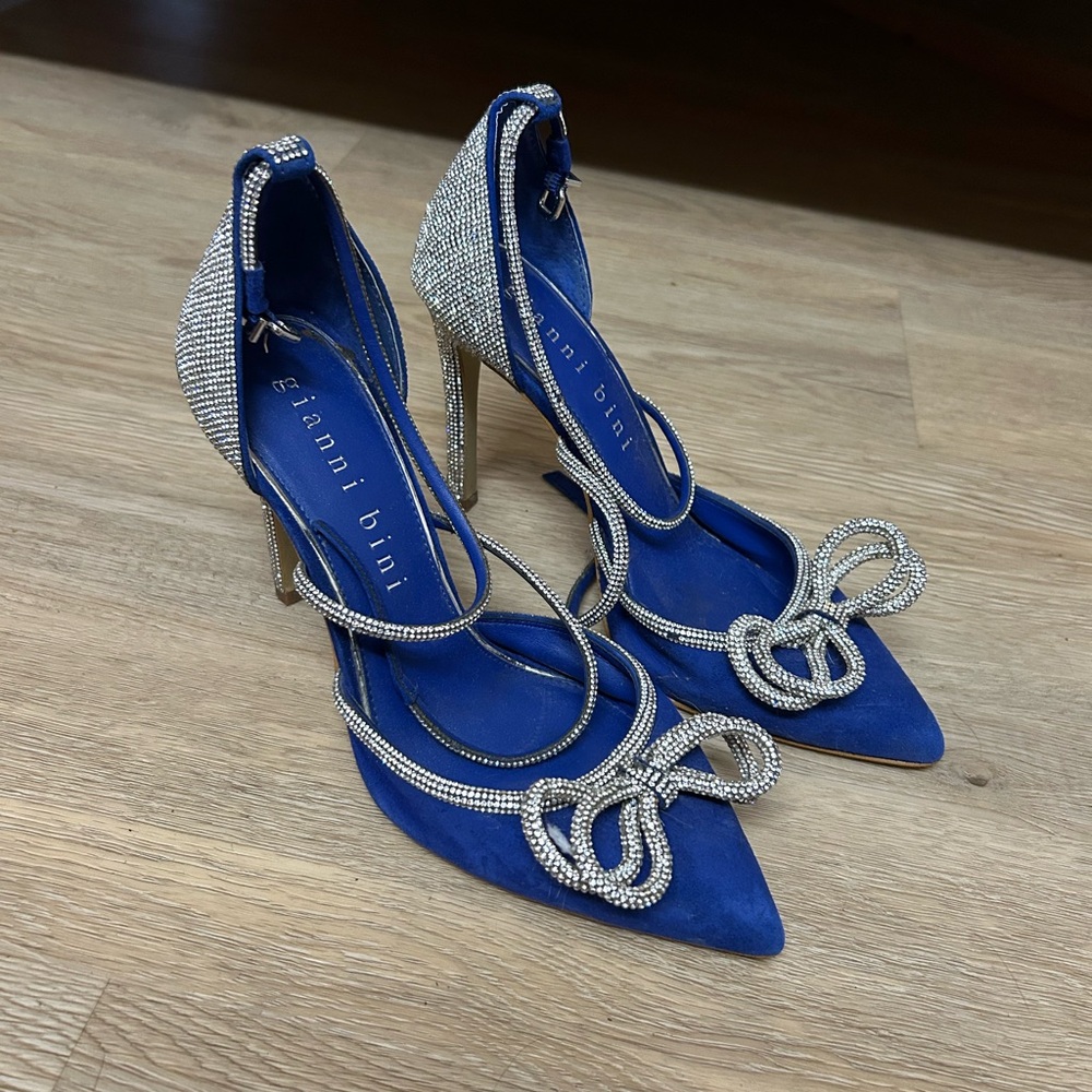 Gianni Bini Royal Blue and Silver Heels